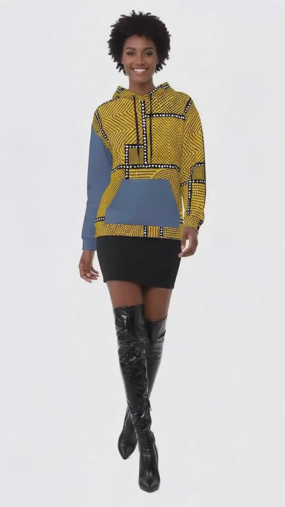 Unisex Hoodie Afro Patchwork Print Design 2