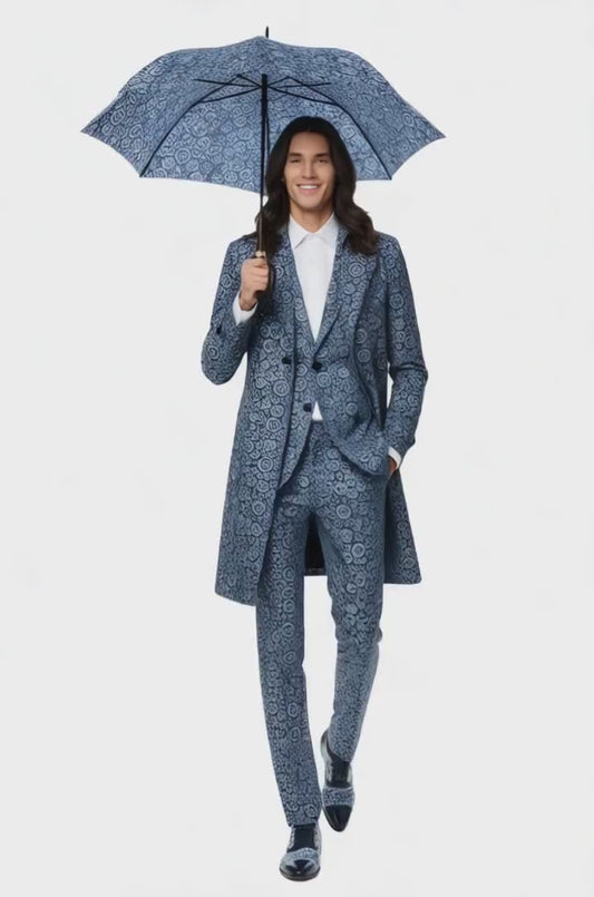 Umbrella Blue Tie Dye Circles Pattern 1