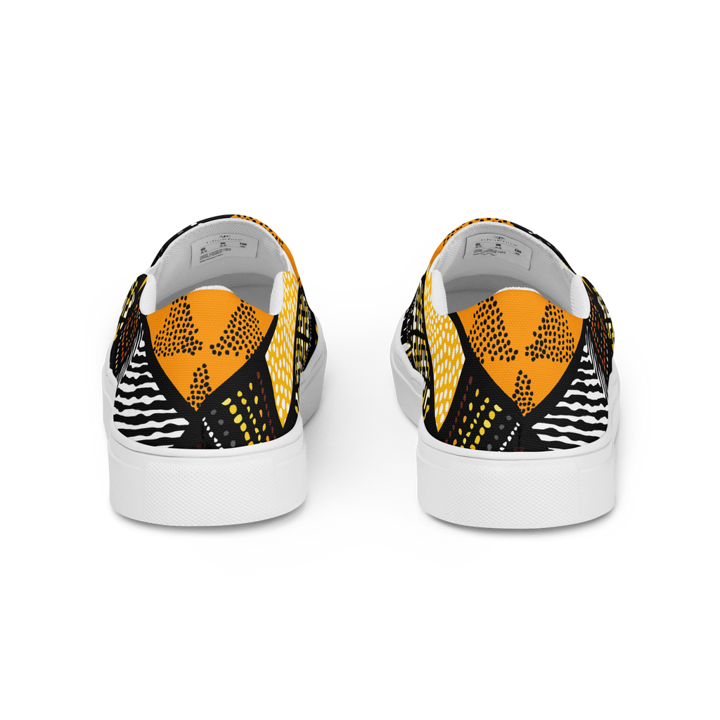 Women's Slip On Canvas Shoes Full Cover Afro Patchwork Print Design 2