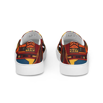 Women’s Slip-on Canvas Shoes African Print Orange 1