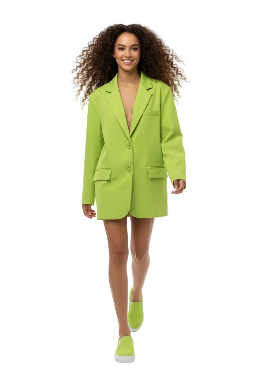 Man in KhuKhuZ neon  green slip on unisex shoes