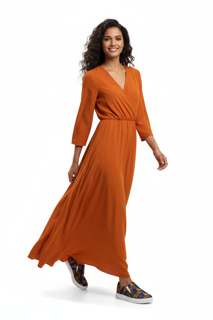 Unisex slip-on canvas shoes African Print Blue 1.1