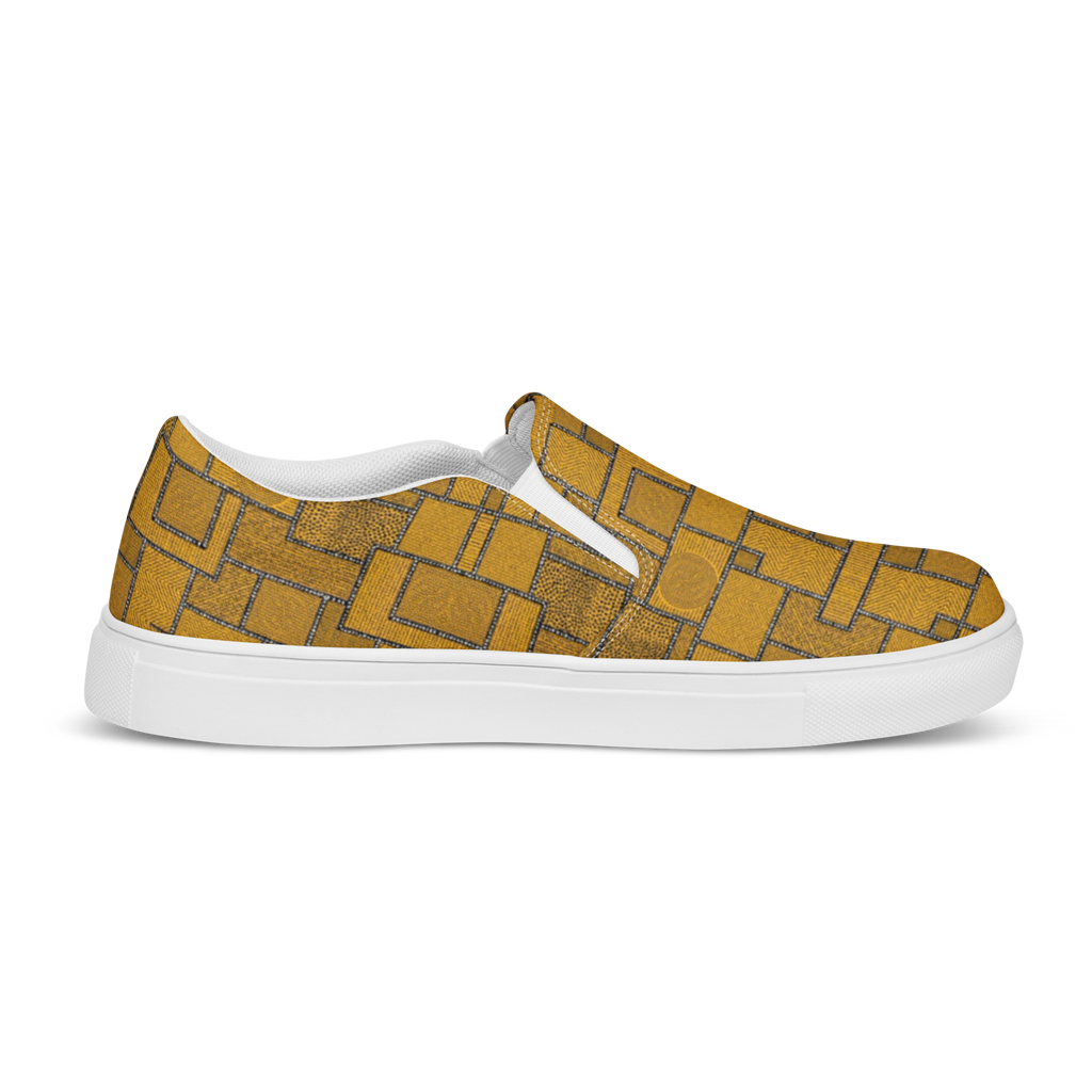 Women's Slip On Canvas Shoes Full Cover Afro Patchwork Print Design 3