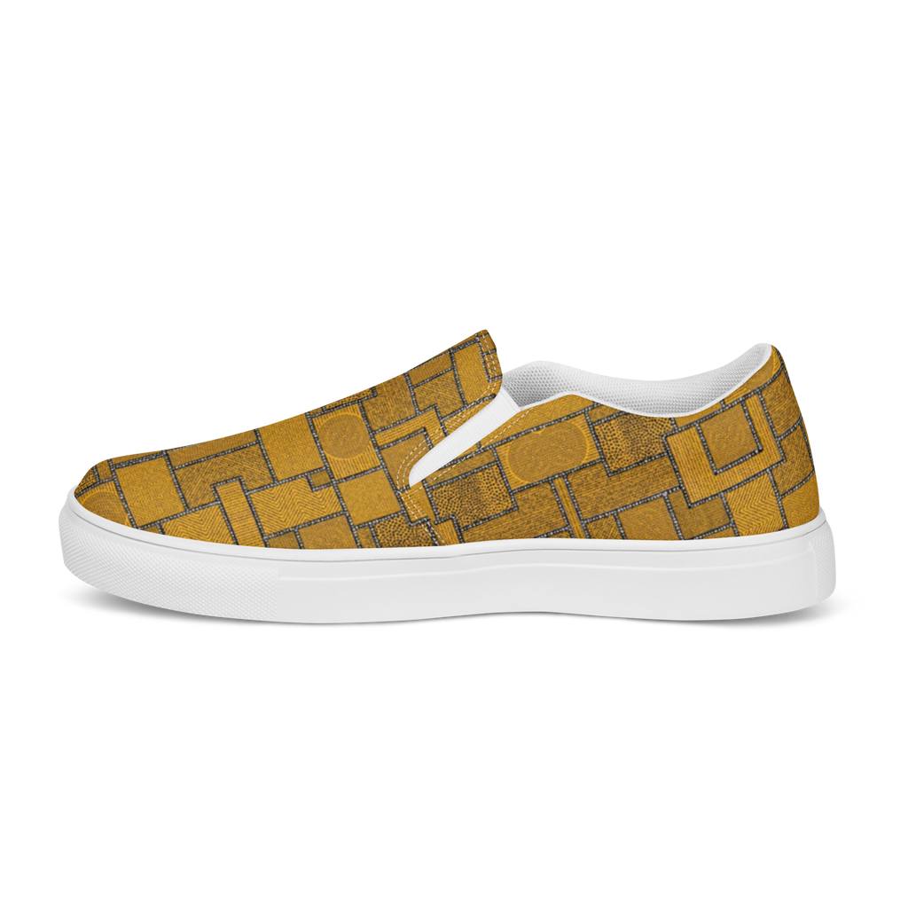 Women's Slip On Canvas Shoes Full Cover Afro Patchwork Print Design 3