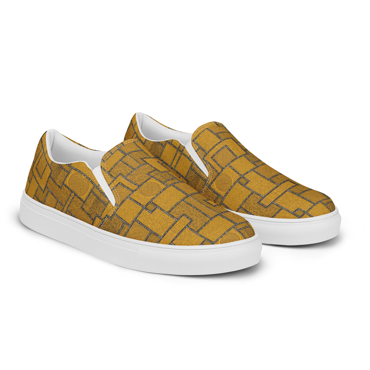 Women's Slip On Canvas Shoes Full Cover Afro Patchwork Print Design 3